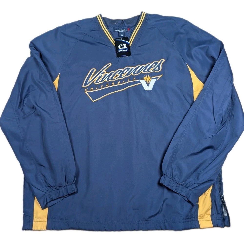 NWT Vincennes University Trailblazers Indiana Pullover Windbreaker Mens L